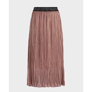 Marc Cain Pink Metallic Plisse Skirt Pleated Midi Skirt Size 2 Mauve